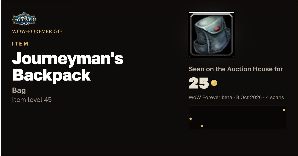 The preview card for Journeyman's Backpack