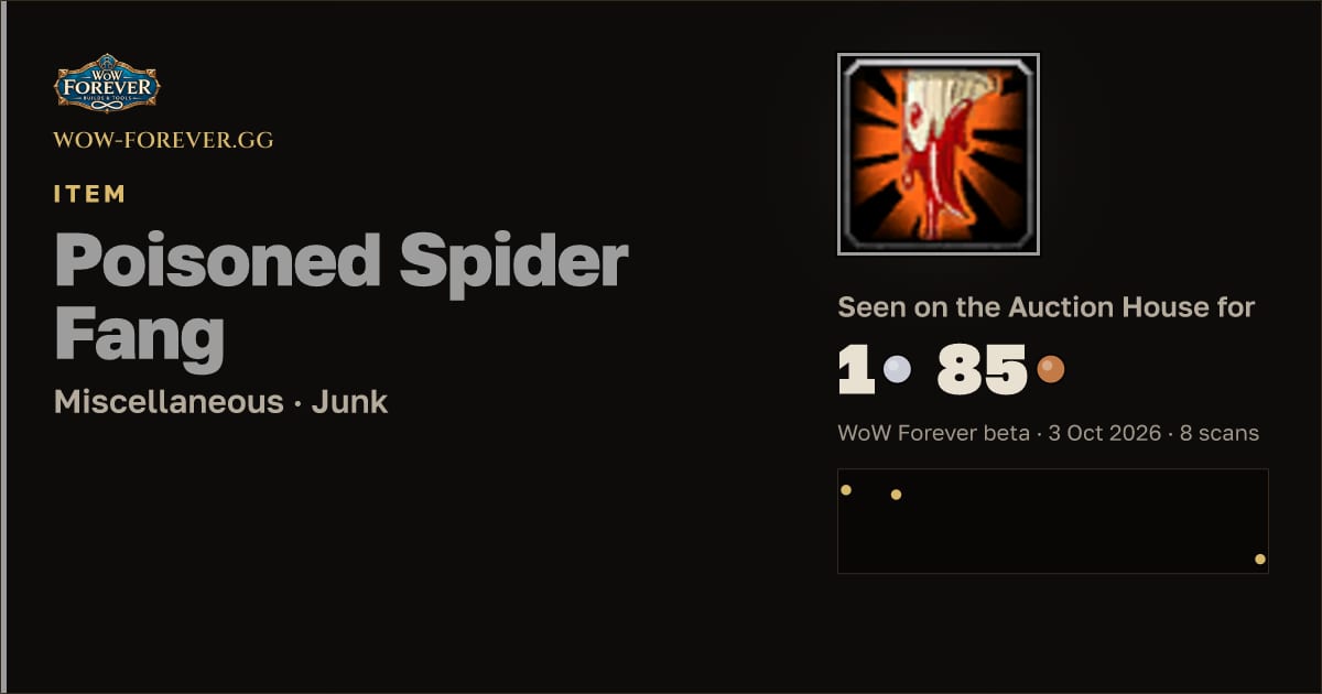 The preview card for Poisoned Spider Fang