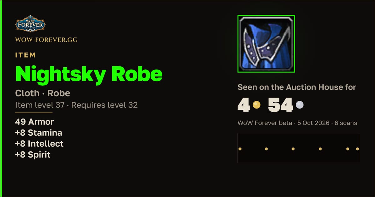 The preview card for Nightsky Robe