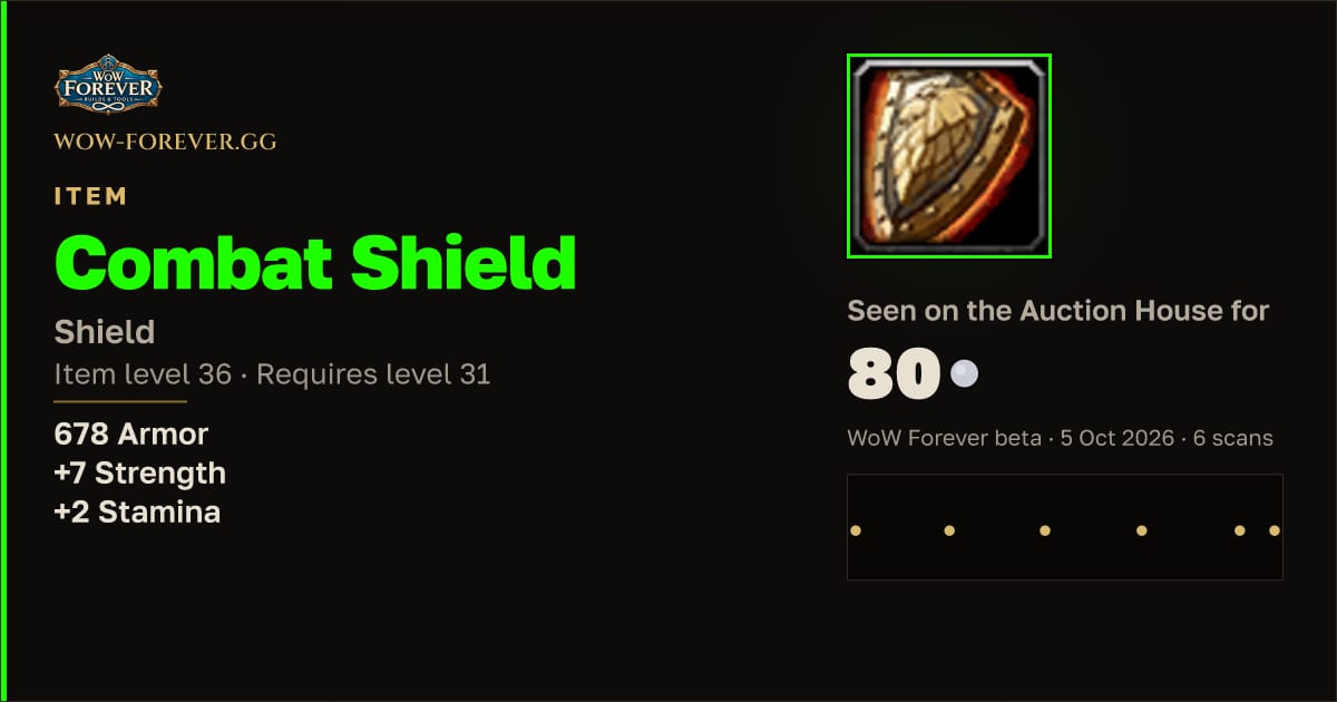 The preview card for Combat Shield