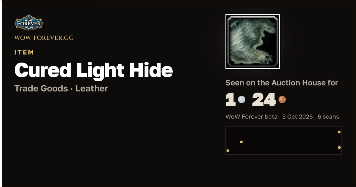 The preview card for Cured Light Hide