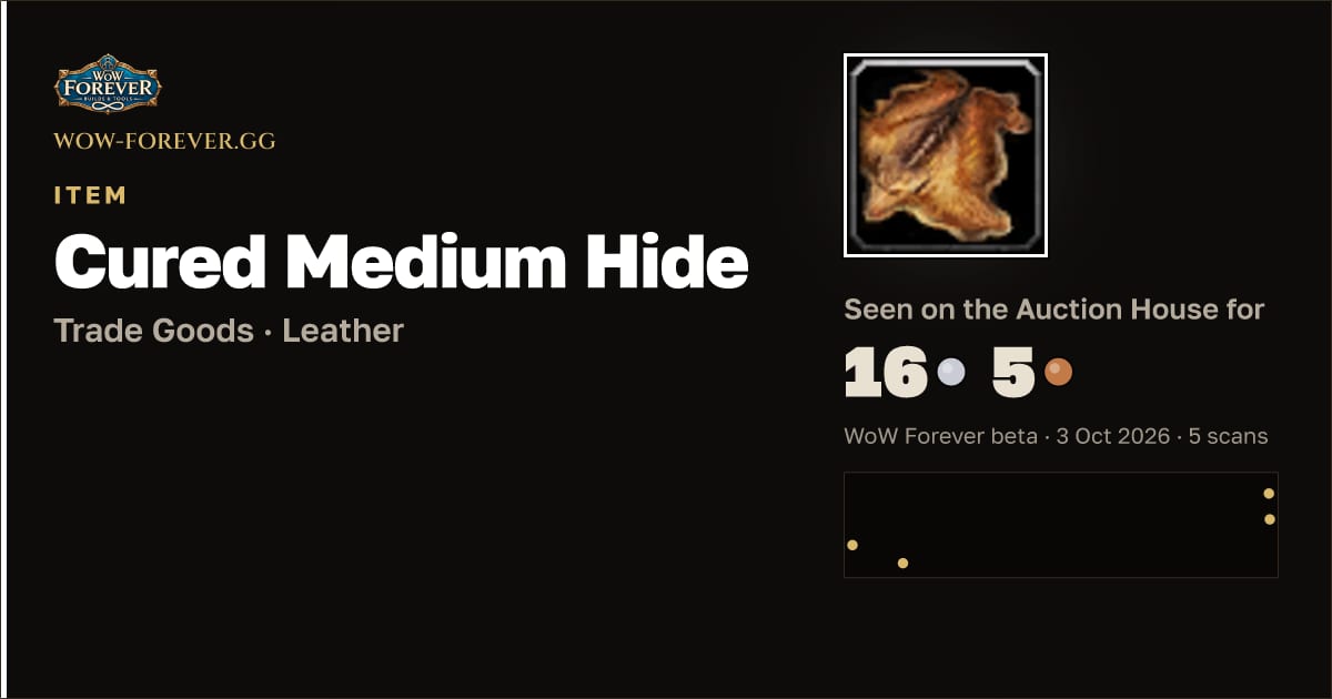 The preview card for Cured Medium Hide
