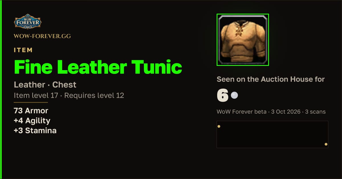 The preview card for Fine Leather Tunic