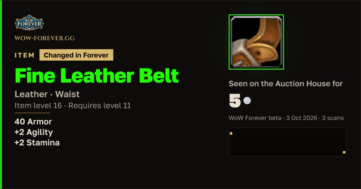 The preview card for Fine Leather Belt