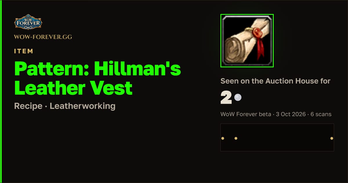 The preview card for Pattern: Hillman's Leather Vest