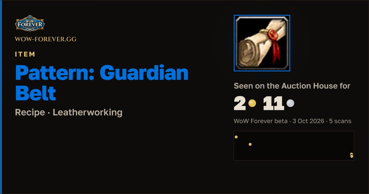 The preview card for Pattern: Guardian Belt