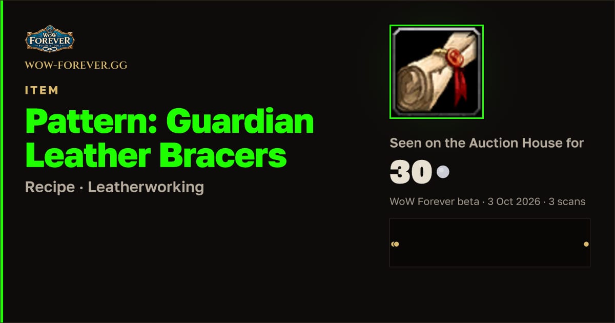 The preview card for Pattern: Guardian Leather Bracers
