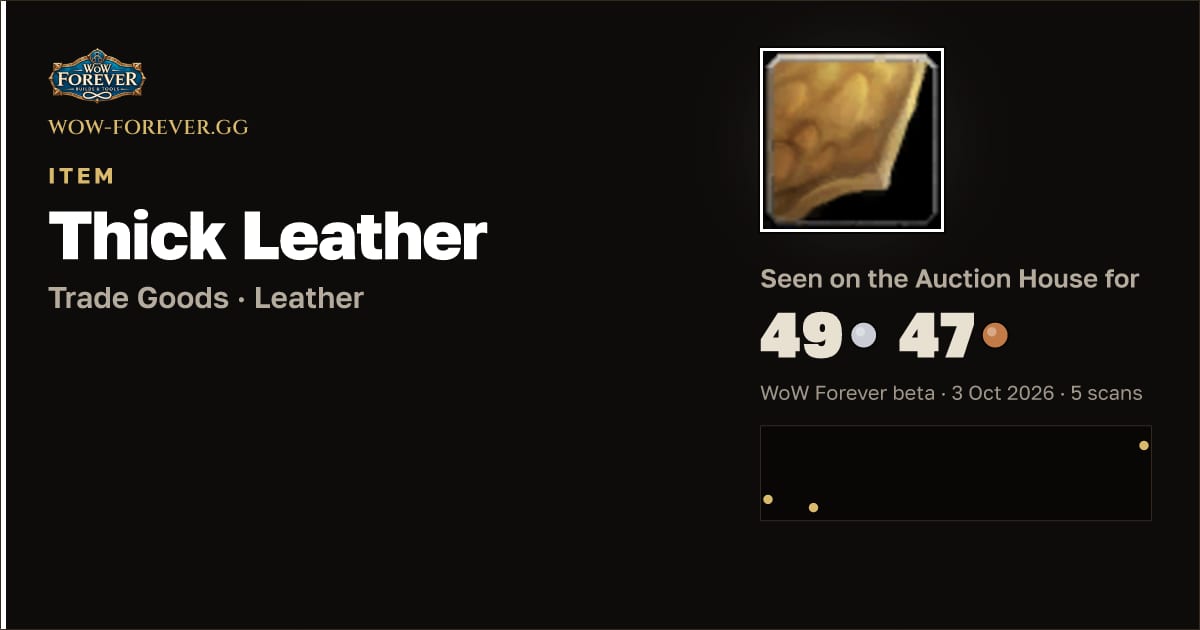 The preview card for Thick Leather