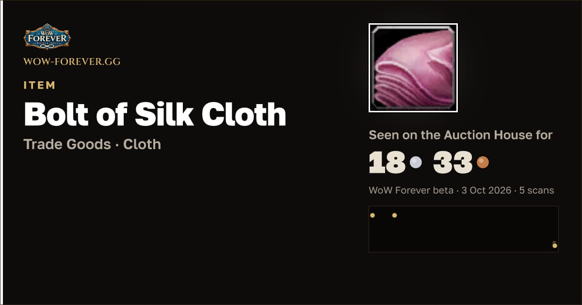 The preview card for Bolt of Silk Cloth