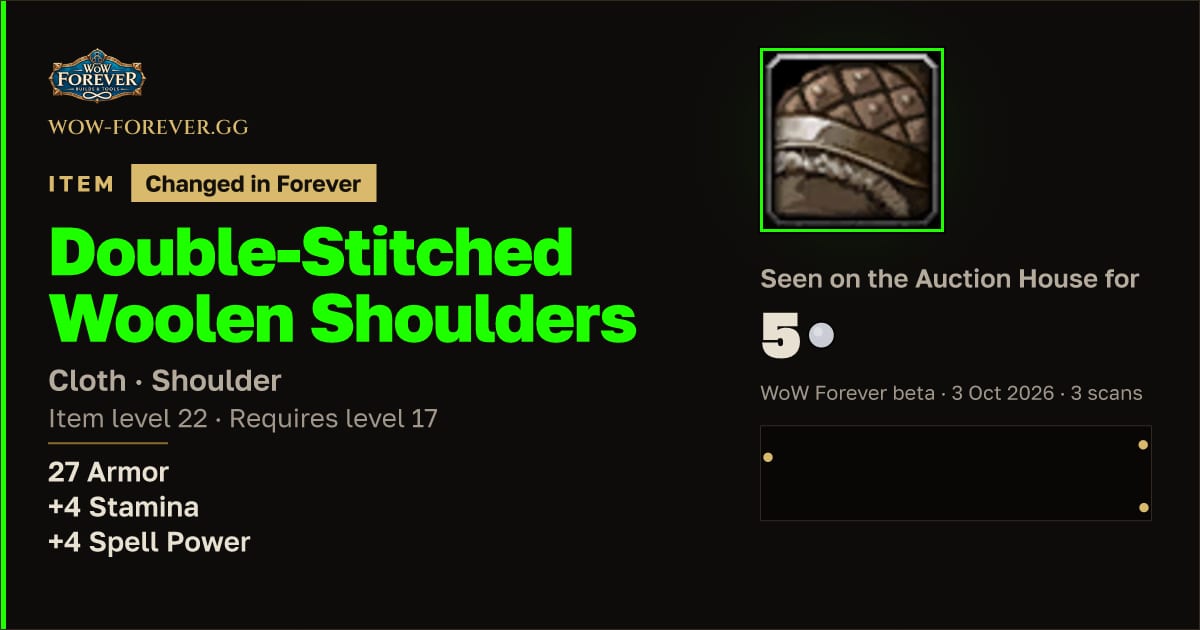 The preview card for Double-Stitched Woolen Shoulders