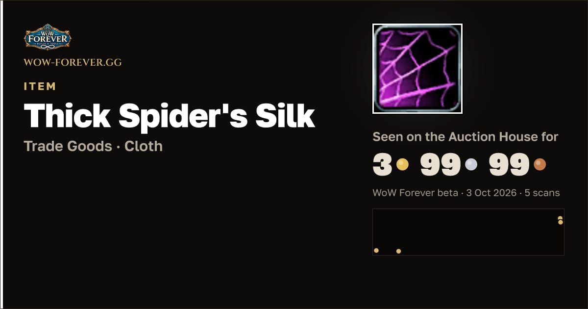 The preview card for Thick Spider's Silk
