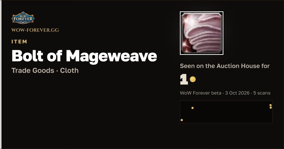 The preview card for Bolt of Mageweave