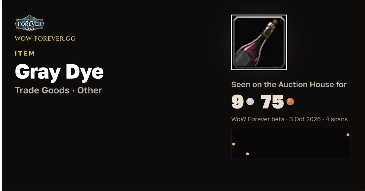 The preview card for Gray Dye