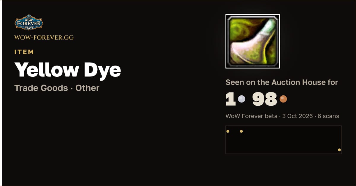 The preview card for Yellow Dye