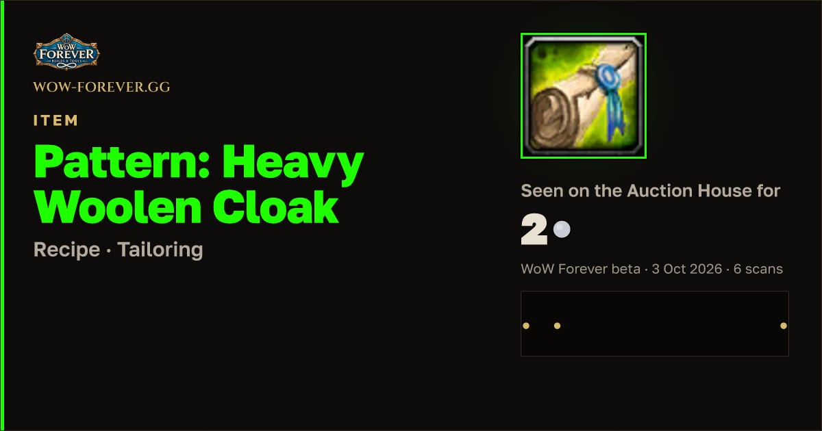 The preview card for Pattern: Heavy Woolen Cloak