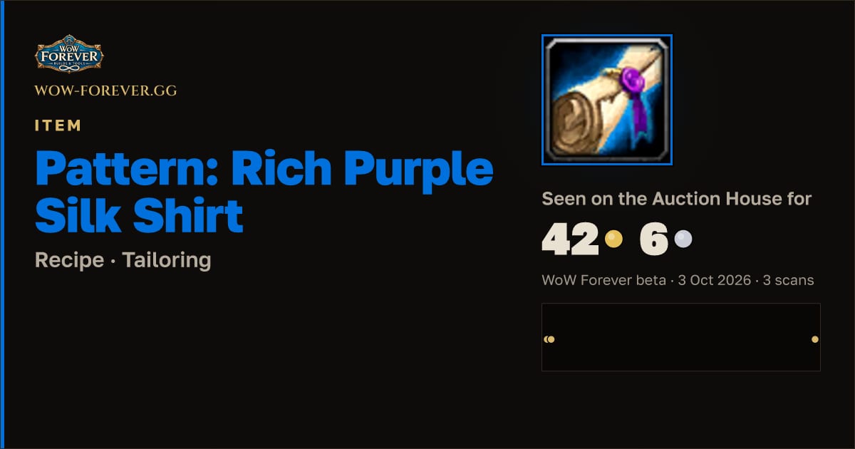The preview card for Pattern: Rich Purple Silk Shirt