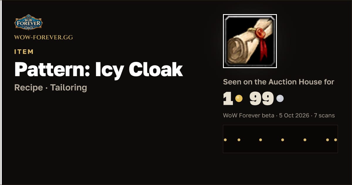 The preview card for Pattern: Icy Cloak