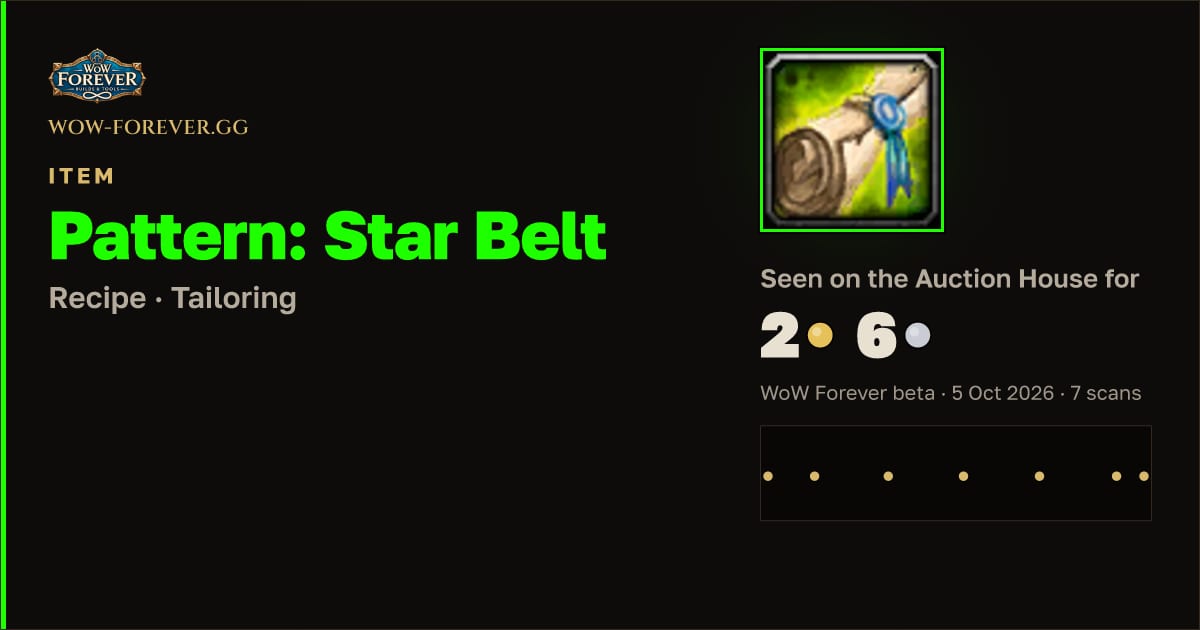 The preview card for Pattern: Star Belt