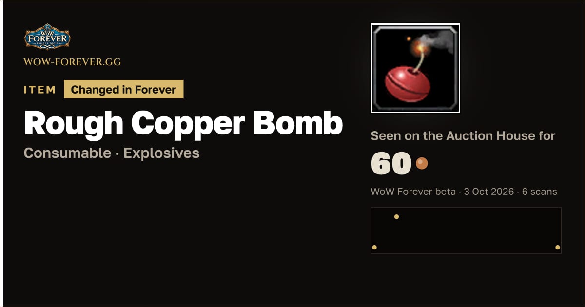The preview card for Rough Copper Bomb