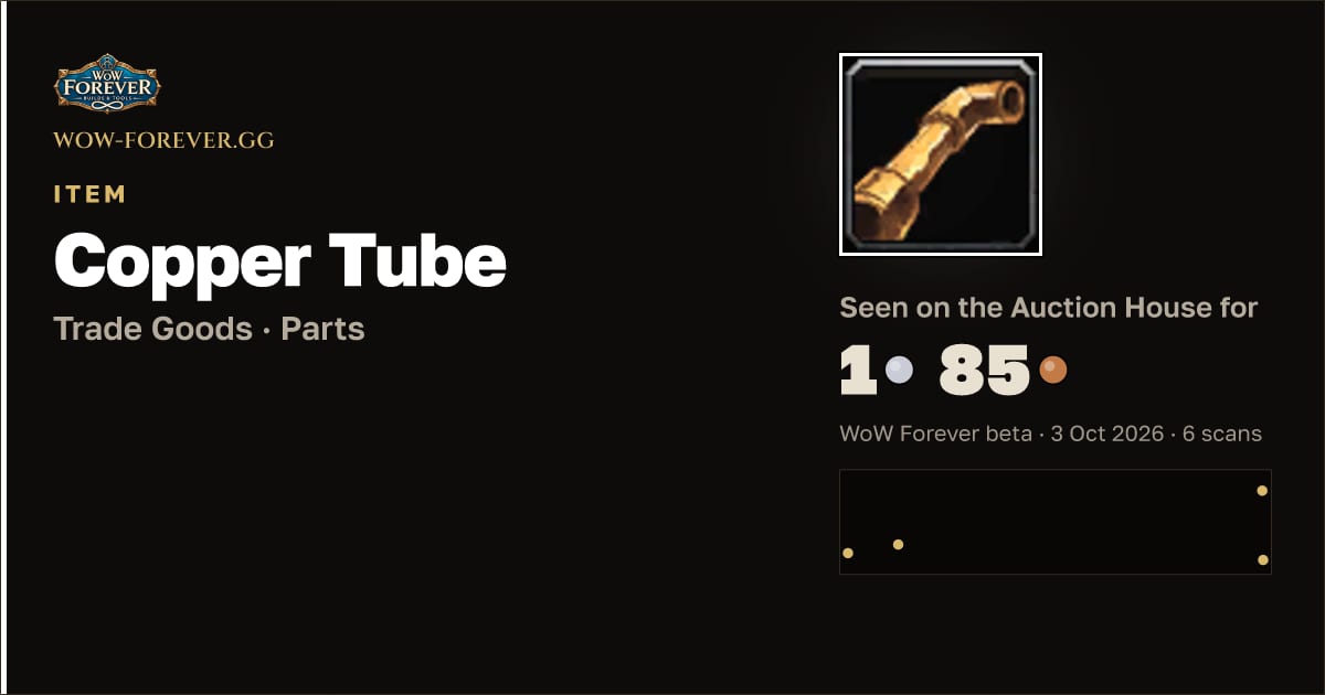 The preview card for Copper Tube