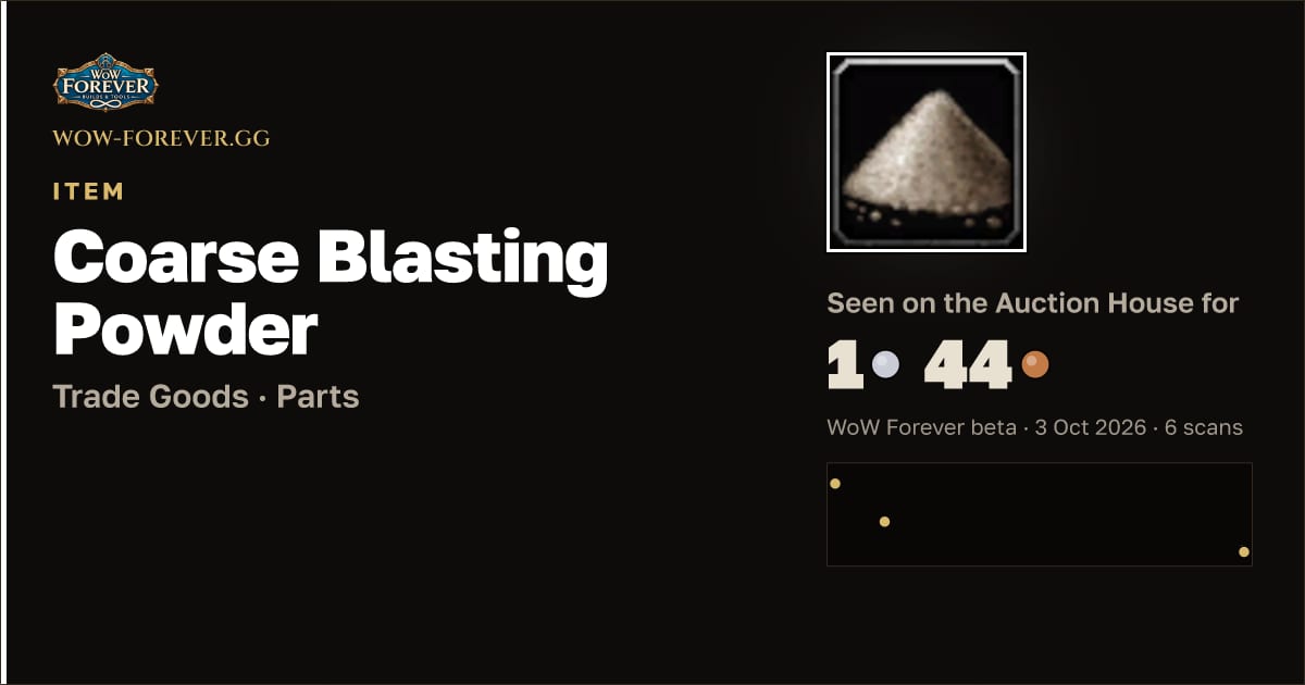 The preview card for Coarse Blasting Powder