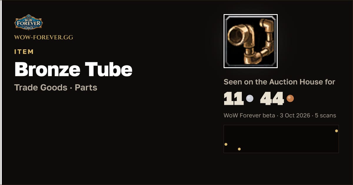 The preview card for Bronze Tube