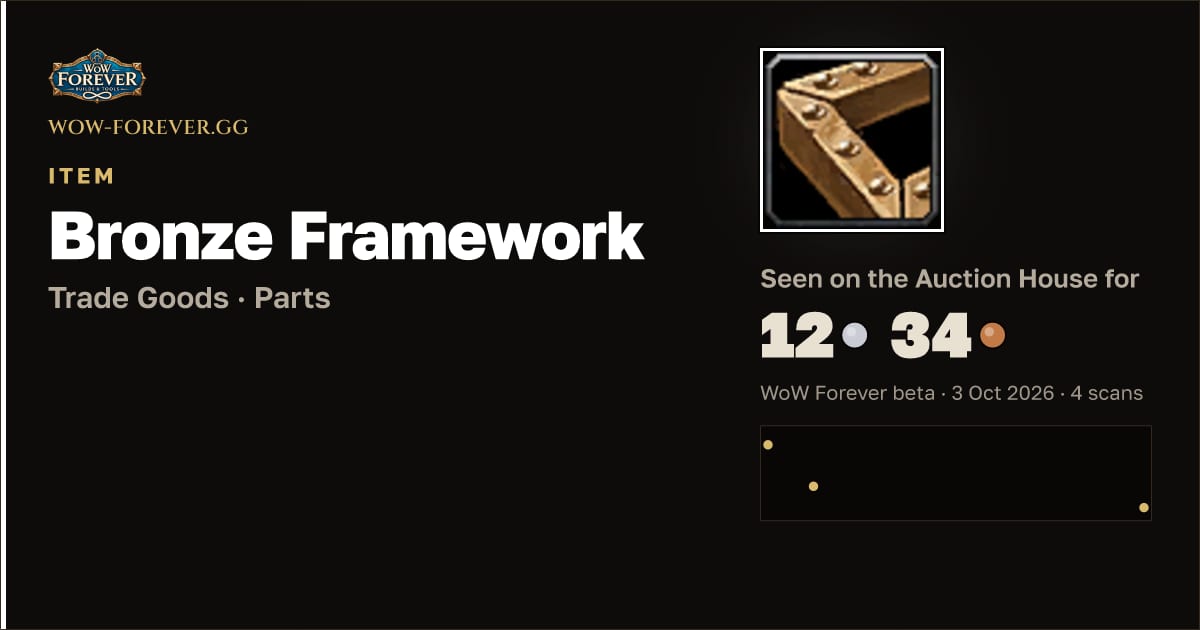 The preview card for Bronze Framework