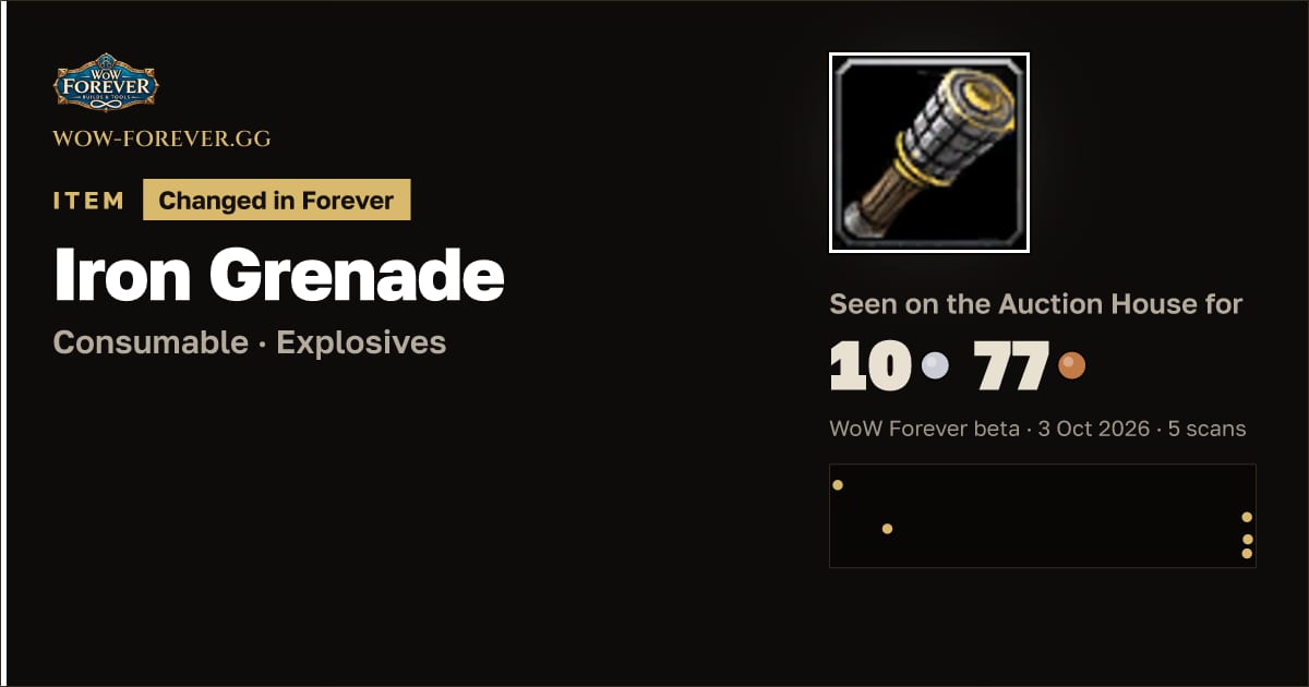 The preview card for Iron Grenade