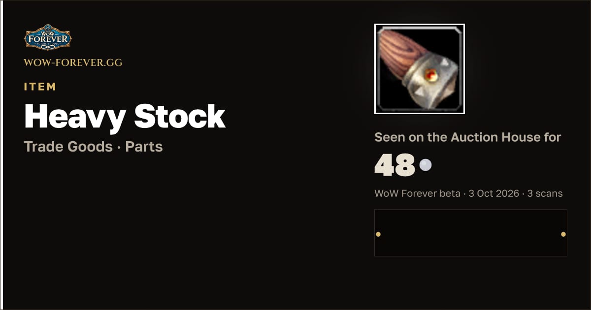 The preview card for Heavy Stock