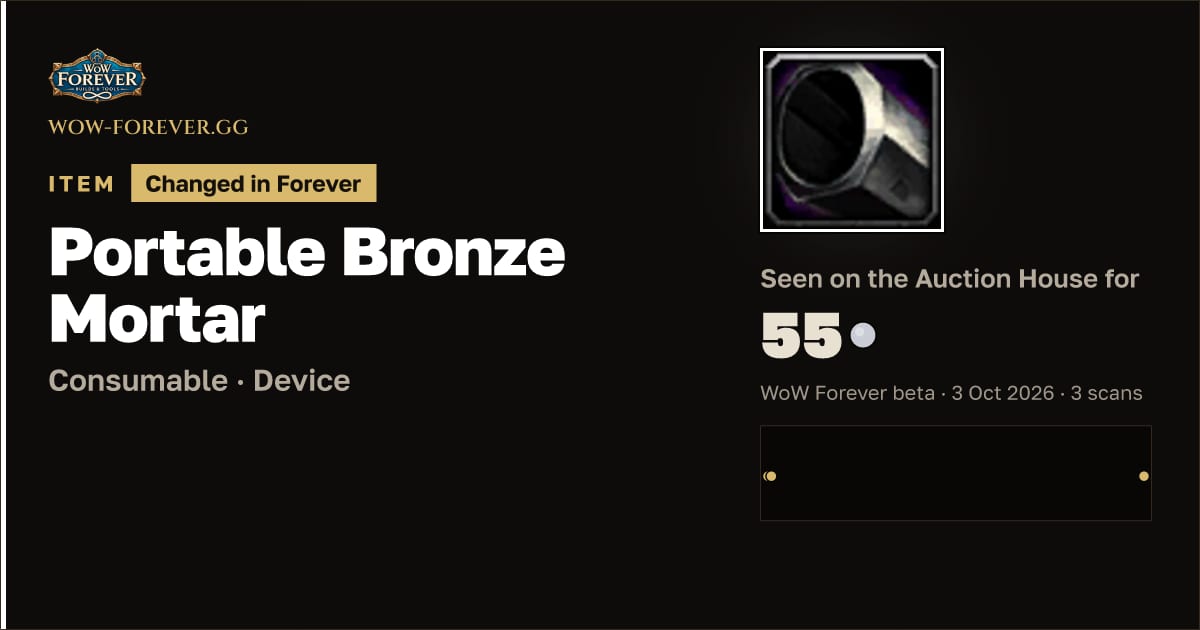 The preview card for Portable Bronze Mortar