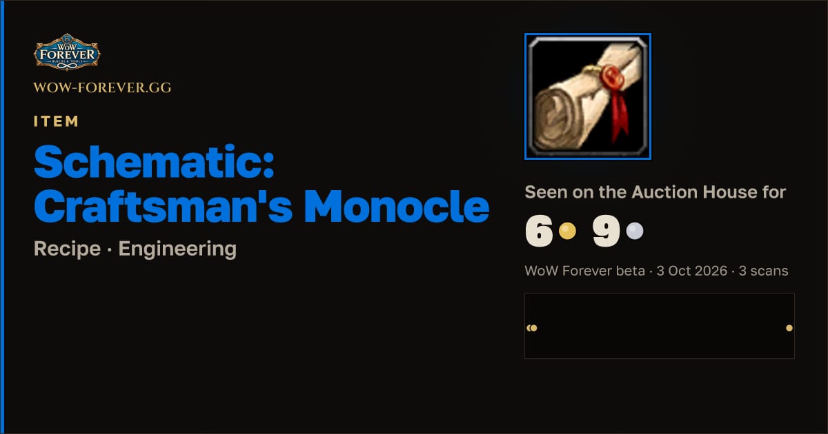 The preview card for Schematic: Craftsman's Monocle