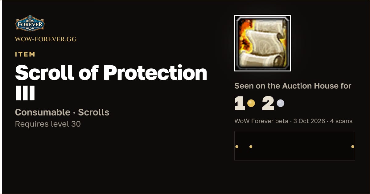 The preview card for Scroll of Protection III