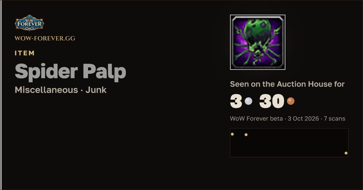 The preview card for Spider Palp