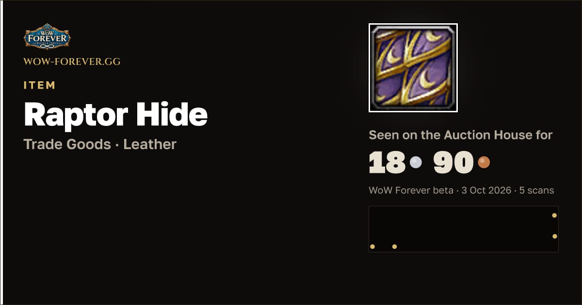 The preview card for Raptor Hide