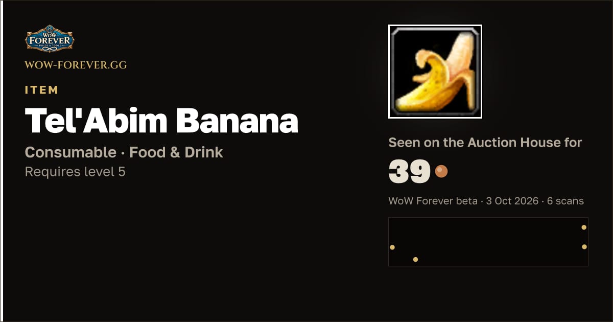 The preview card for Tel'Abim Banana