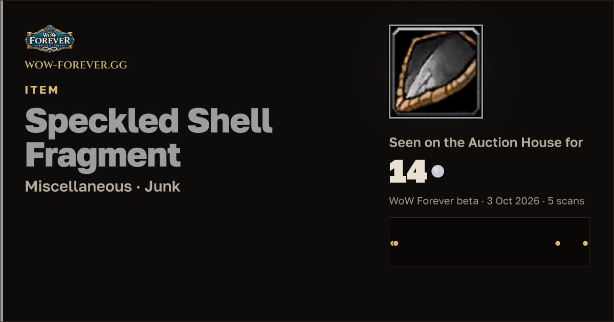 The preview card for Speckled Shell Fragment