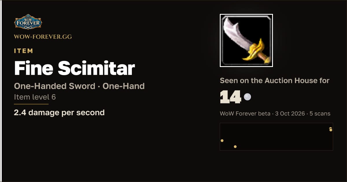 The preview card for Fine Scimitar