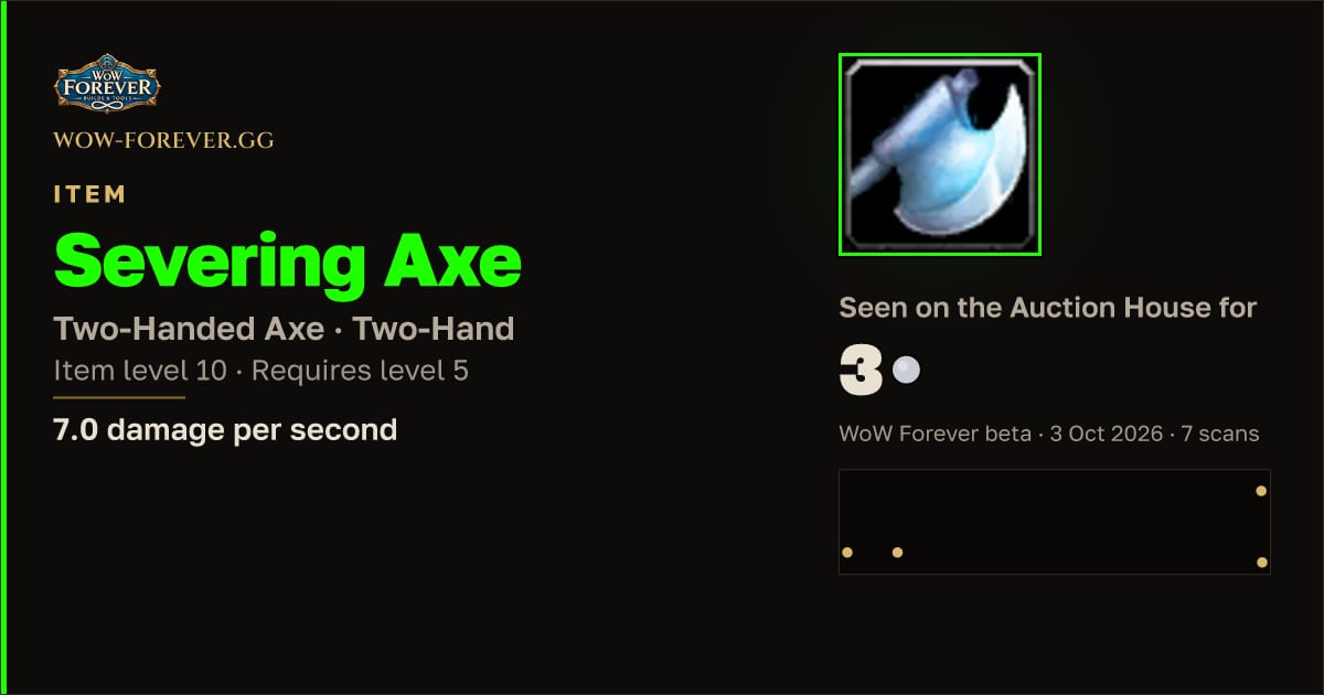 The preview card for Severing Axe
