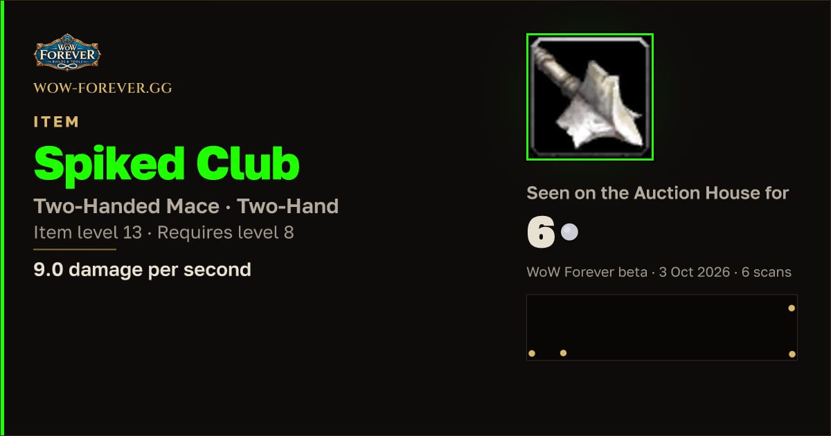 The preview card for Spiked Club