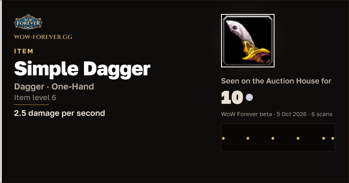 The preview card for Simple Dagger