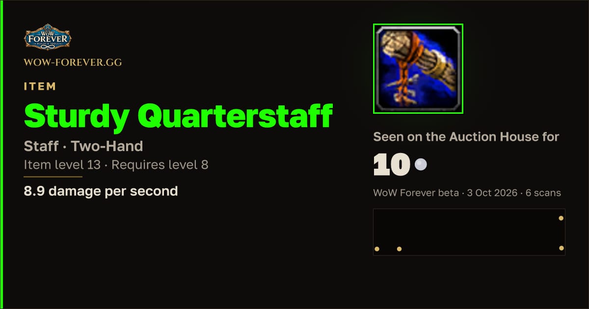 The preview card for Sturdy Quarterstaff