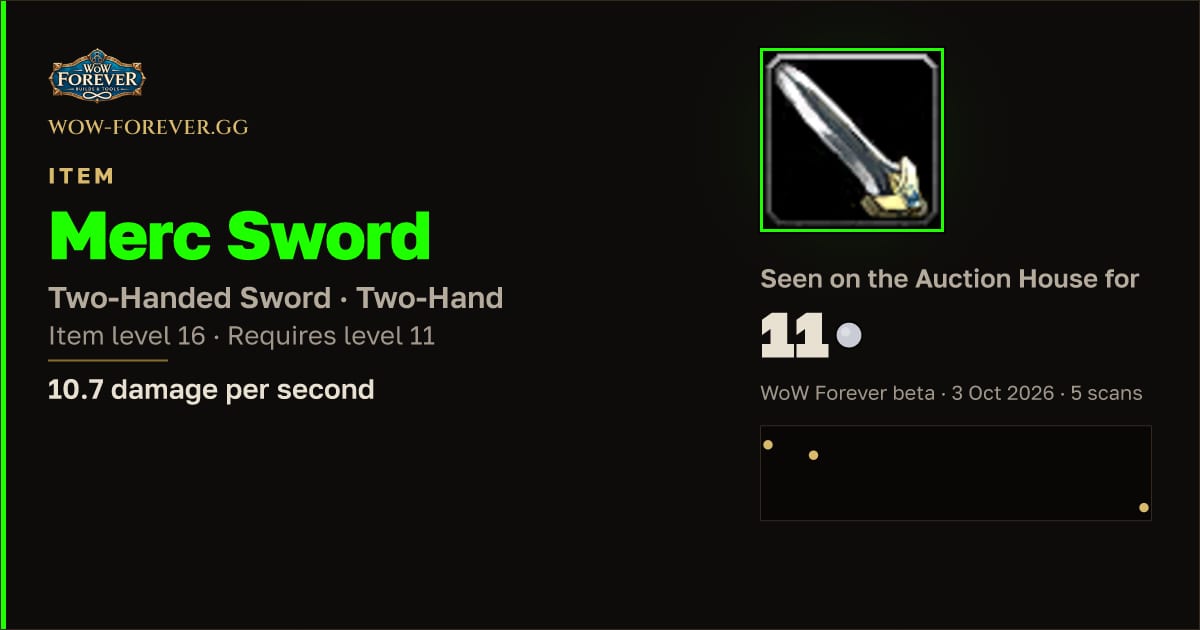 The preview card for Merc Sword