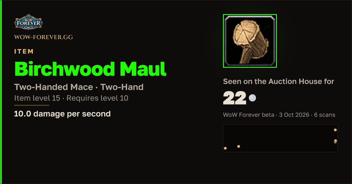 The preview card for Birchwood Maul
