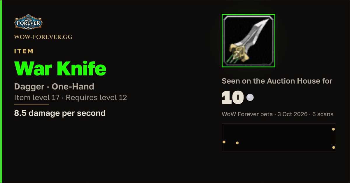 The preview card for War Knife