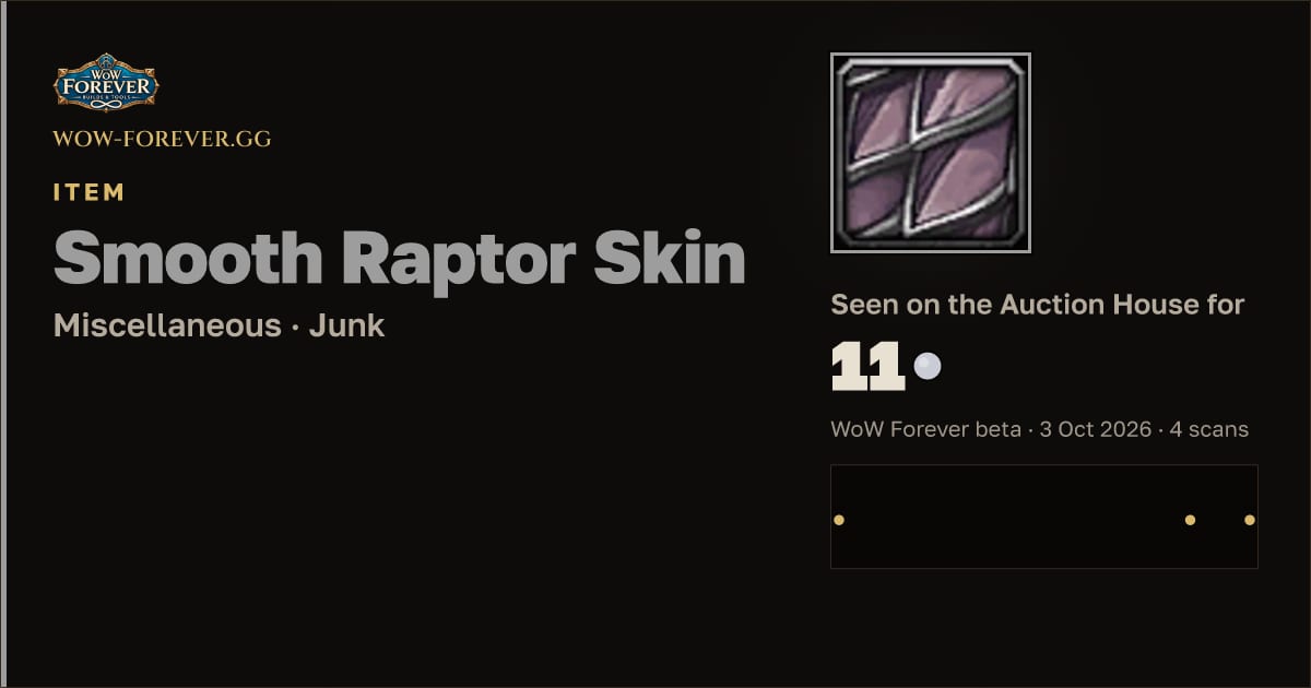 The preview card for Smooth Raptor Skin