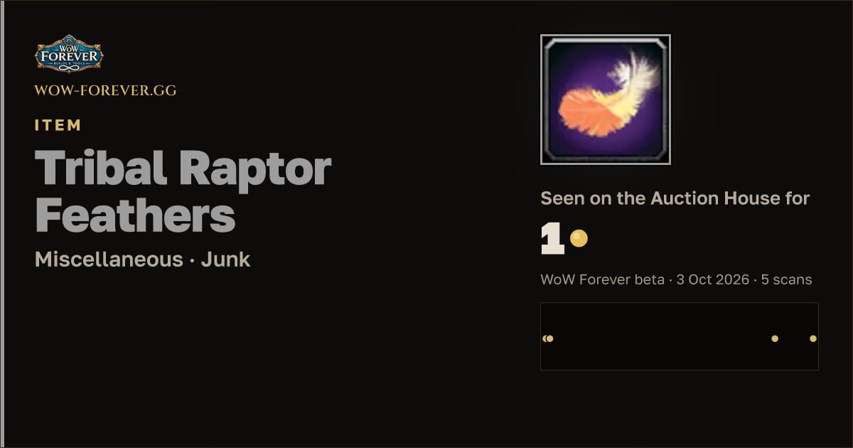 The preview card for Tribal Raptor Feathers