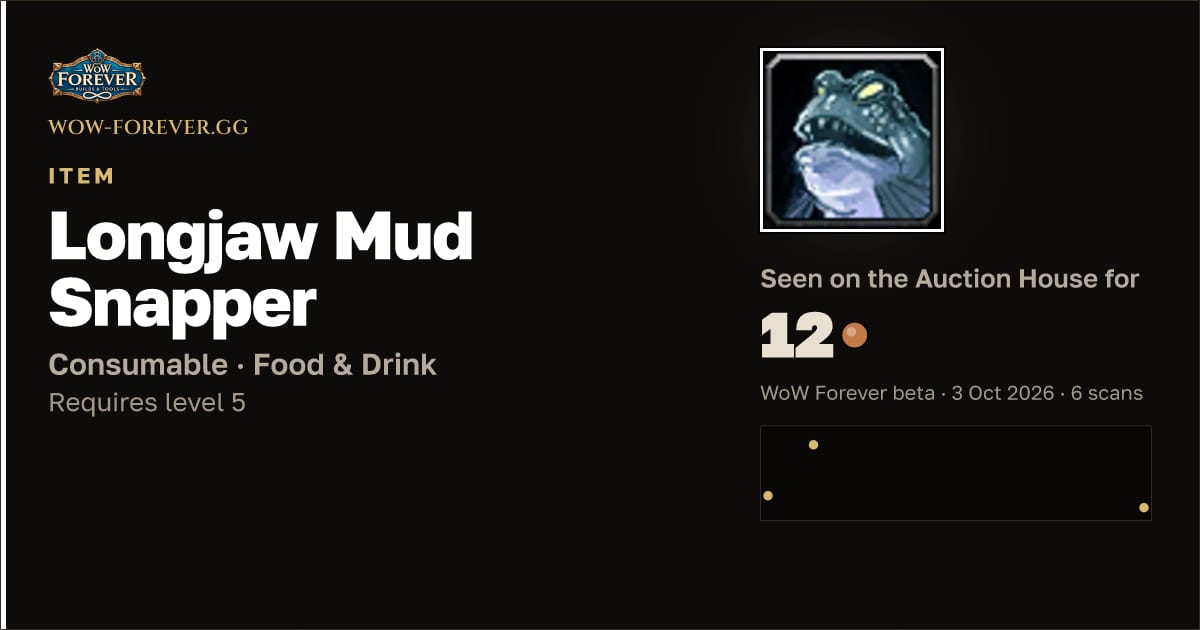The preview card for Longjaw Mud Snapper
