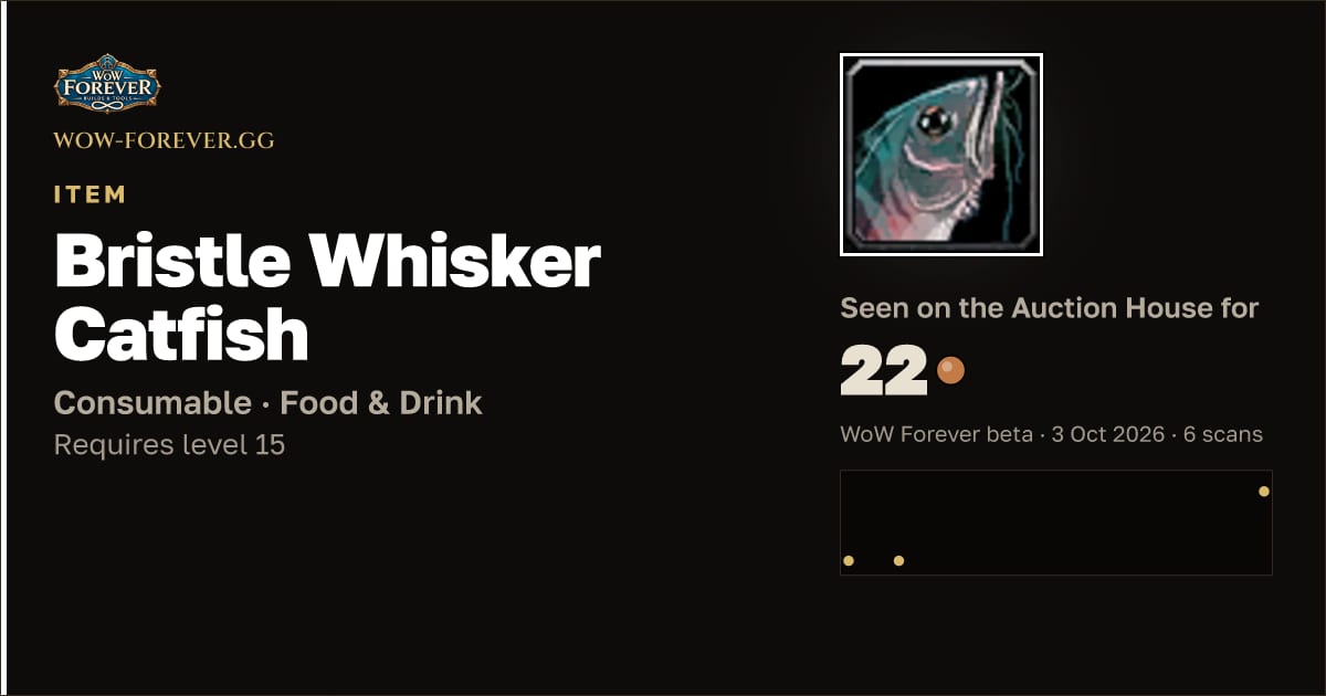 The preview card for Bristle Whisker Catfish