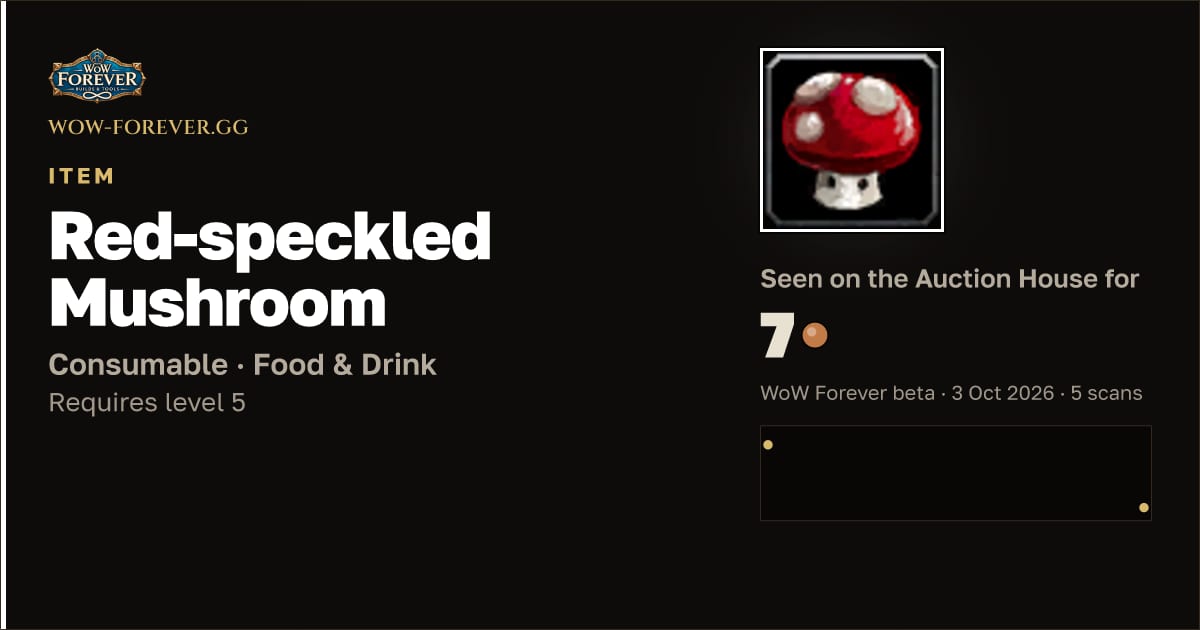 The preview card for Red-speckled Mushroom