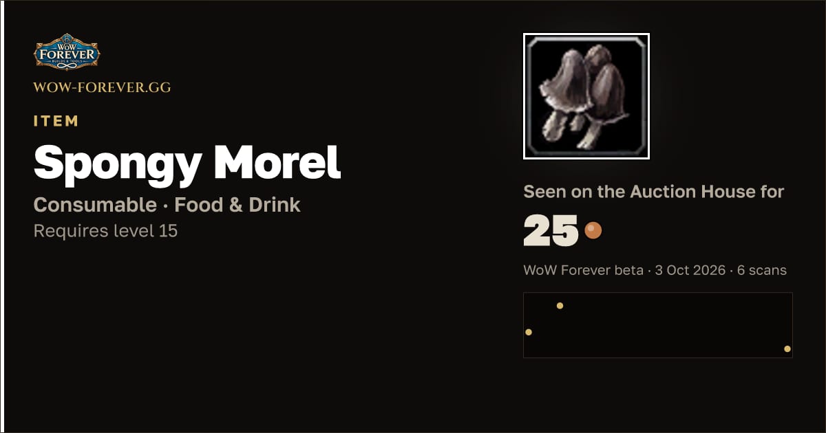 The preview card for Spongy Morel